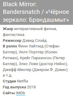 Интерактивный фильм Black Mirror: Bandersnatch